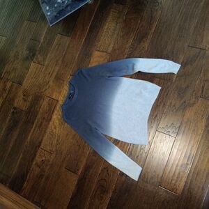 Theory Men's Blue and Gray Crewneck Sweater